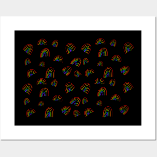 Rainbow doodle pattern Posters and Art